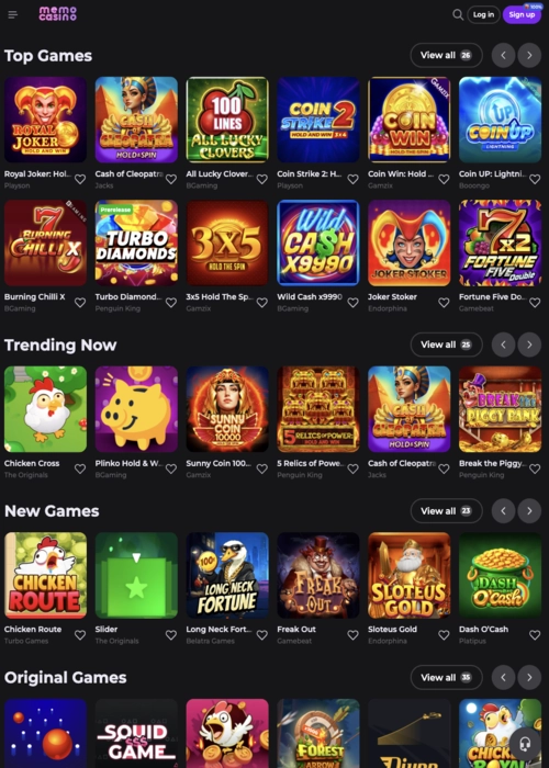 Premium slots gaming library Memo Casino